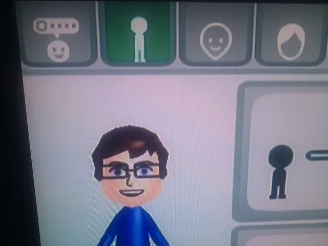 In this image I see a screen on which I see the depiction of the boy and I see a word written over...