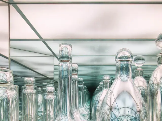 In this image, we can see some glass objects.